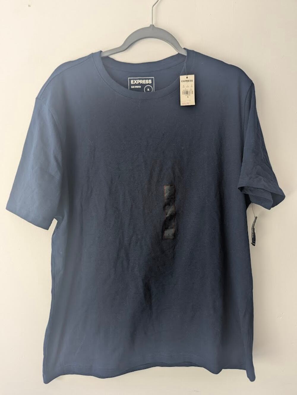 Express Slim Fit T-Shirt Men's XL Navy Blue Crew Neck Short Sleeve NWT